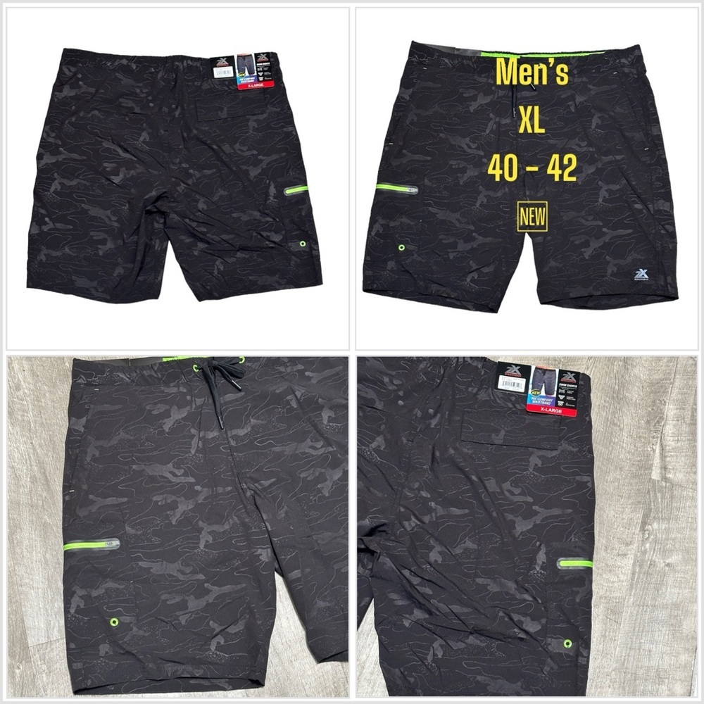 Men's Zeroxposur XL Swim Drawstring Shorts Trunks Hybrid Black Elastic Waist New